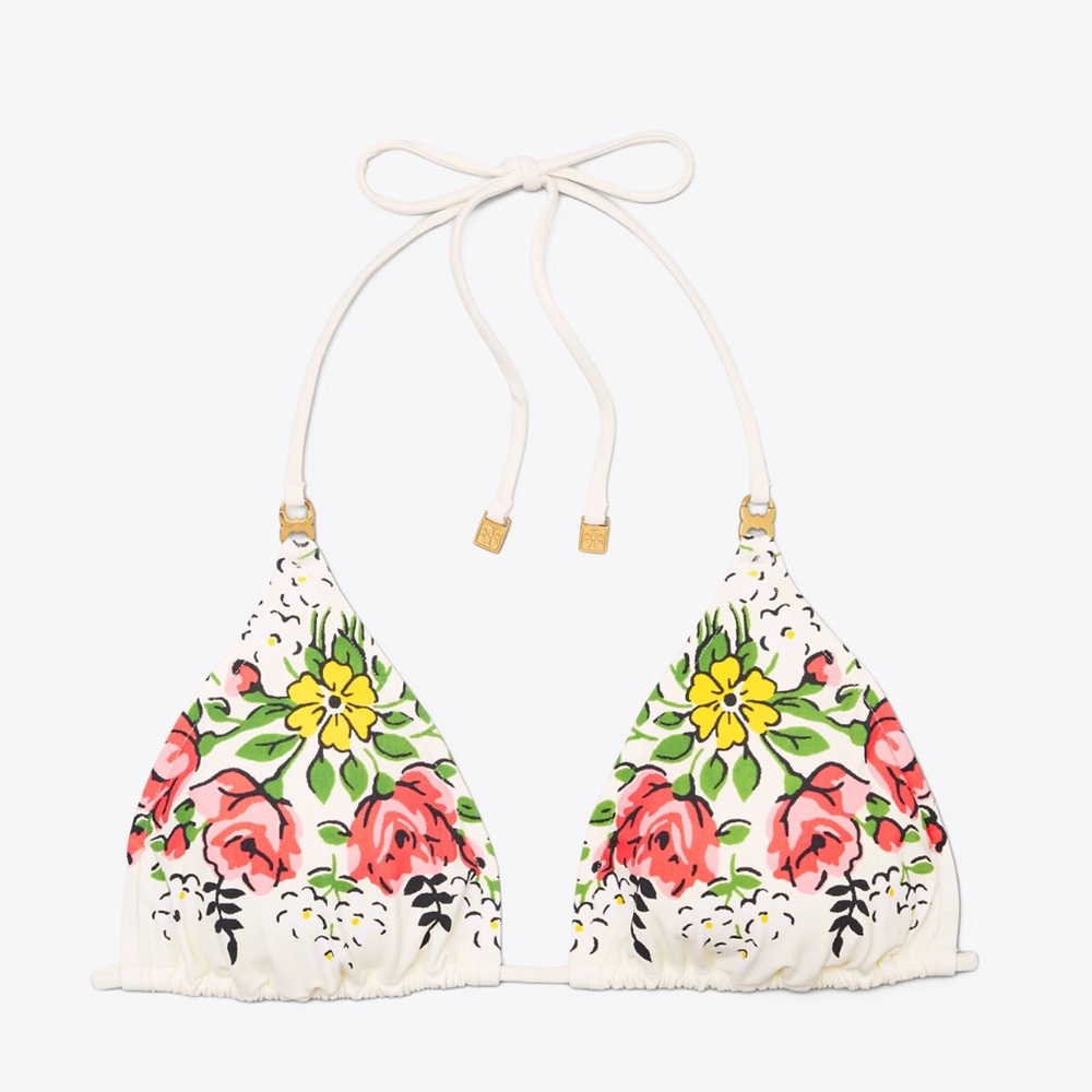 Tory Burch GEMINI LINK PRINTED STRING BIKINI TOP